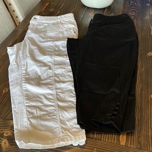 White capris pants & black capris pants
